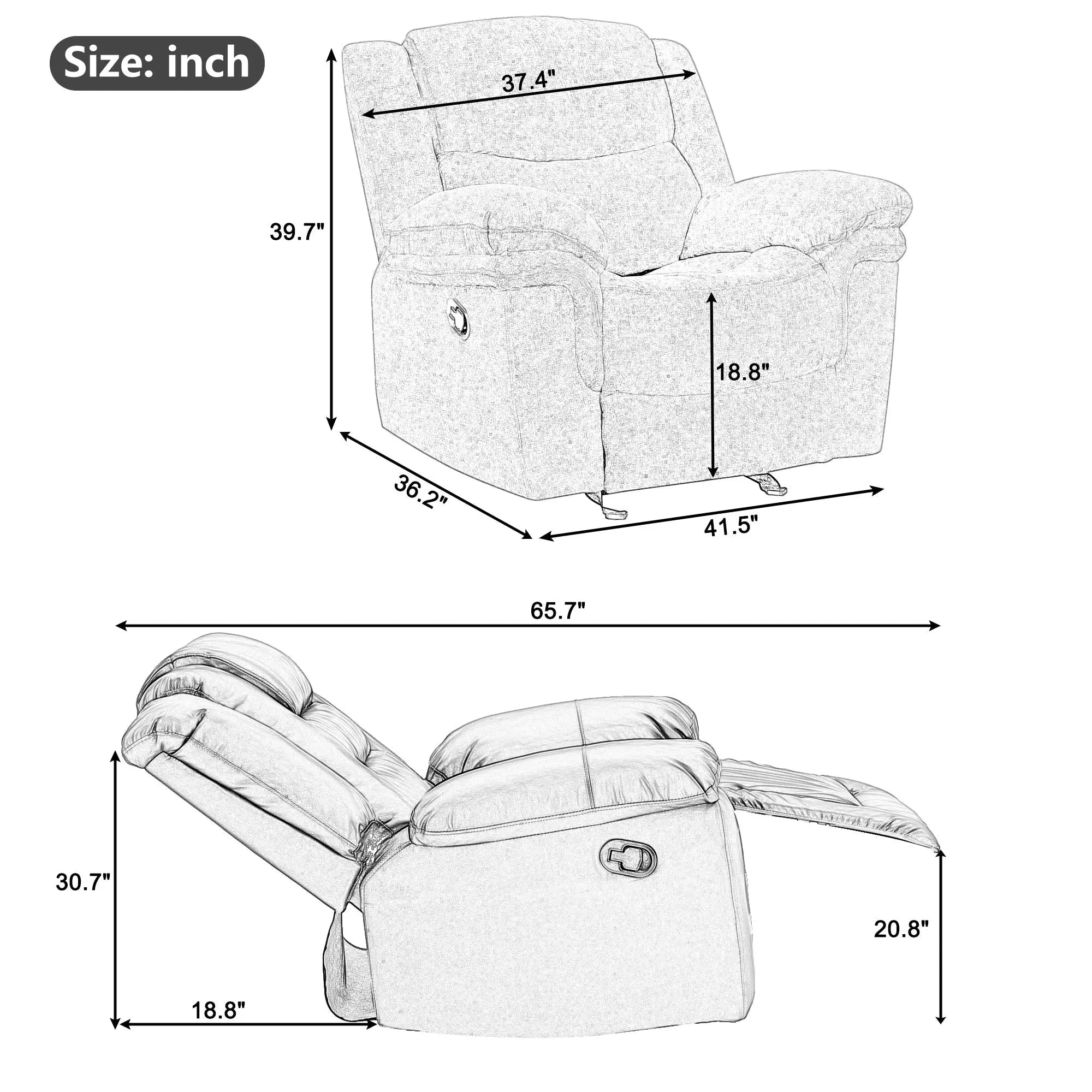 Bellemave® Home Theater Seating Manual Reclining Sofa Bellemave®