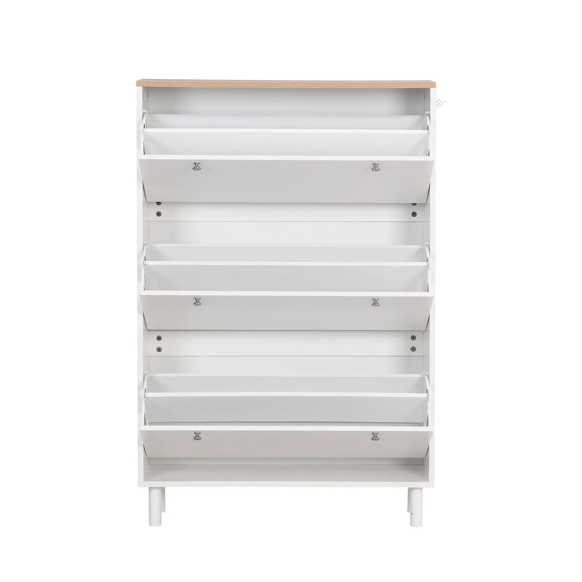 Bellemave® Narrow Design Shoe Cabinet with 3 Flip Drawers,3 Hooks and Adjustable Panel Bellemave®