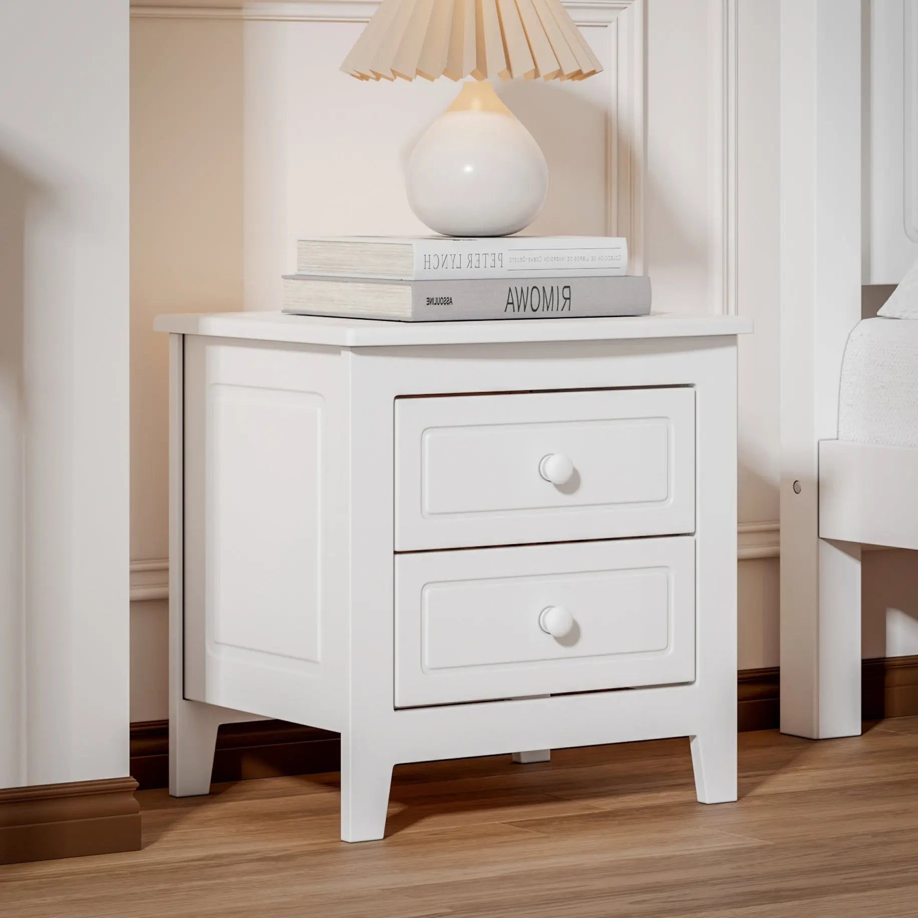 Bellemave® Mid Century Retro Bedside Table with 2 Drawers Bellemave®