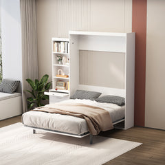 Bellemave® Full Size Vertical Murphy Bed with Shelf and Drawers,with New Style Gas Struts Bellemave®