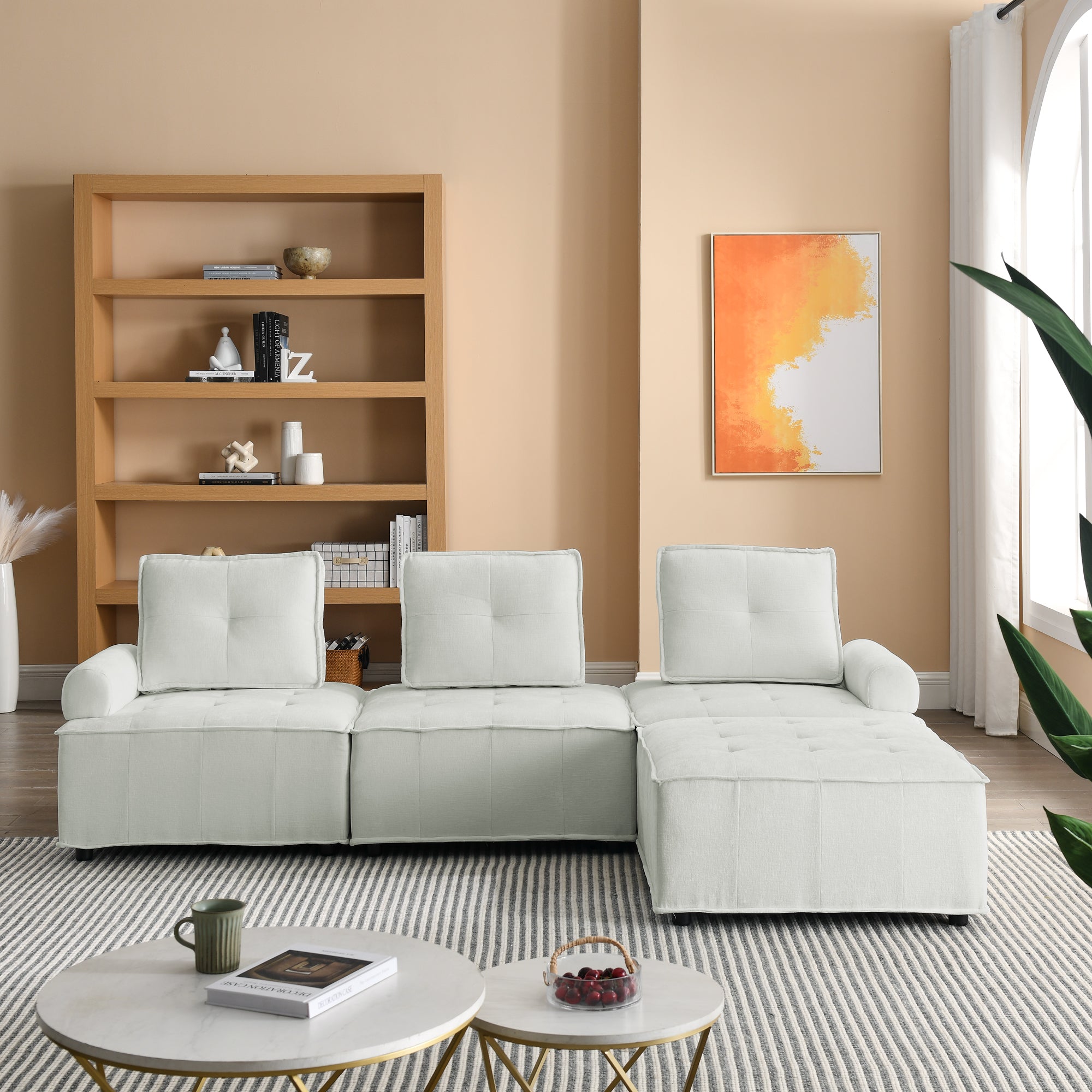 Bellemave 99" L-Shape Modular Sectional Sofa, DIY Combination