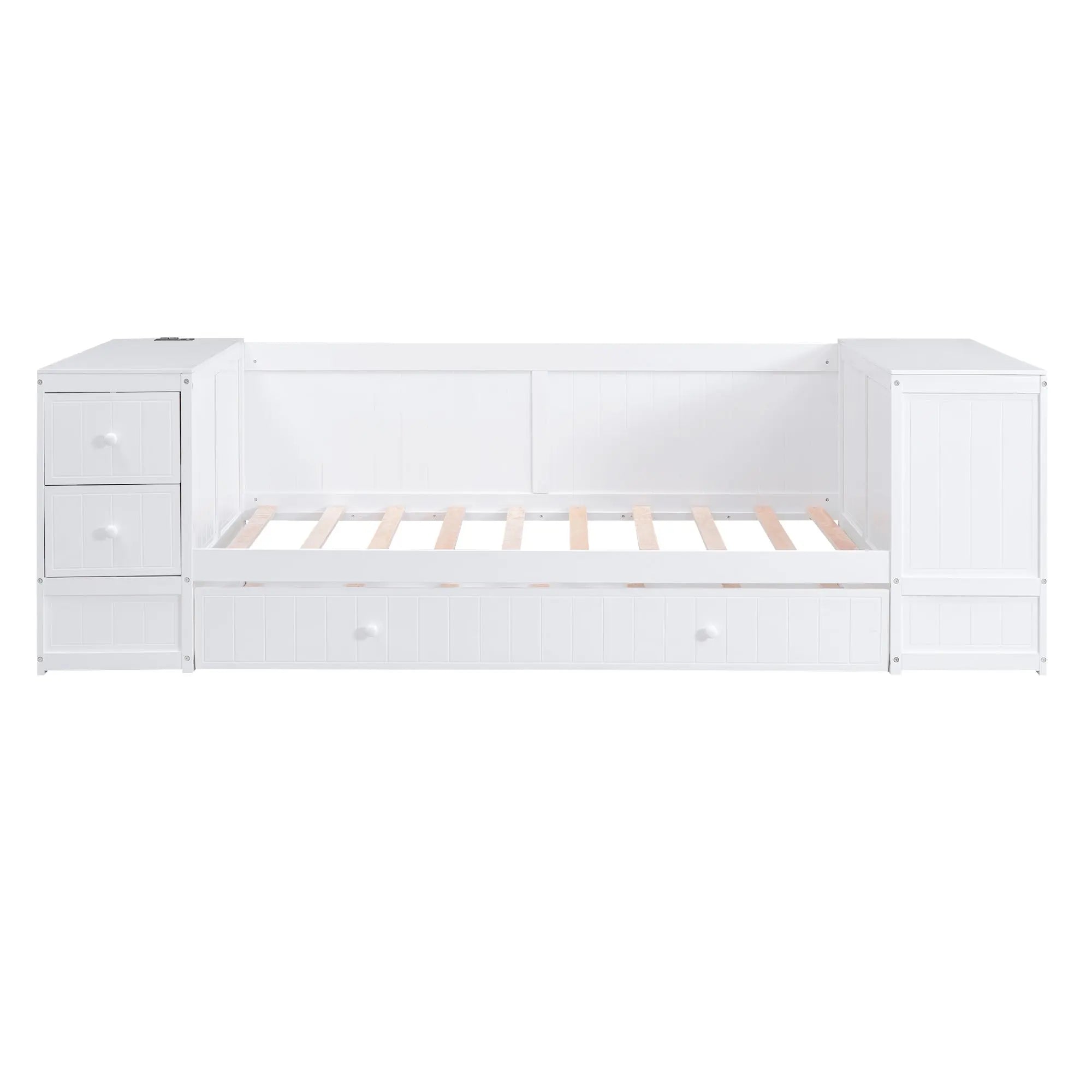 Bellemave® Twin Size Daybed with Storage Arms, Trundle and Charging Station Bellemave®