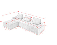 Bellemave 99" L-Shape Modular Sectional Sofa, DIY Combination Bellemave