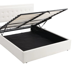 Bellemave® Queen Size Upholstered Platform Bed with Hydraulic Storage System and LED Lights Bellemave®