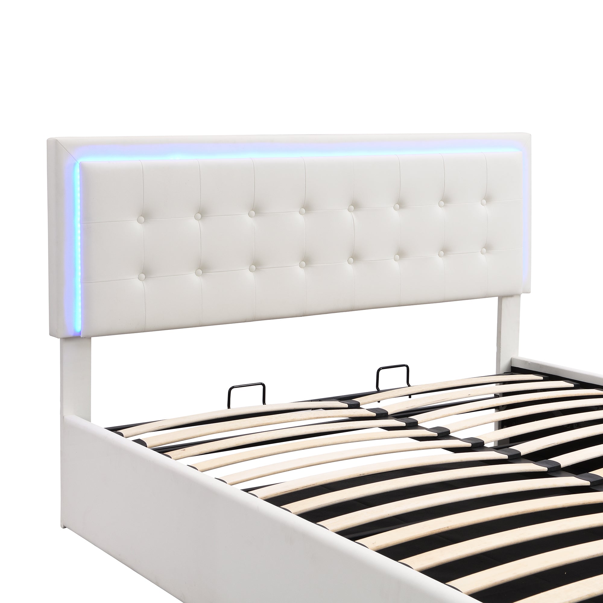 Bellemave® Queen Size Upholstered Platform Bed with Hydraulic Storage System and LED Lights Bellemave®