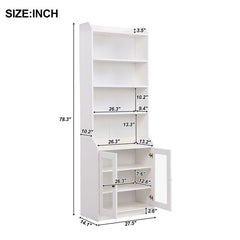 Bellemave® Elegant Tall Cabinet with Acrylic Board Door with  Adjustable Shelves