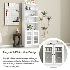 Bellemave® Elegant Tall Cabinet with Acrylic Board Door with  Adjustable Shelves