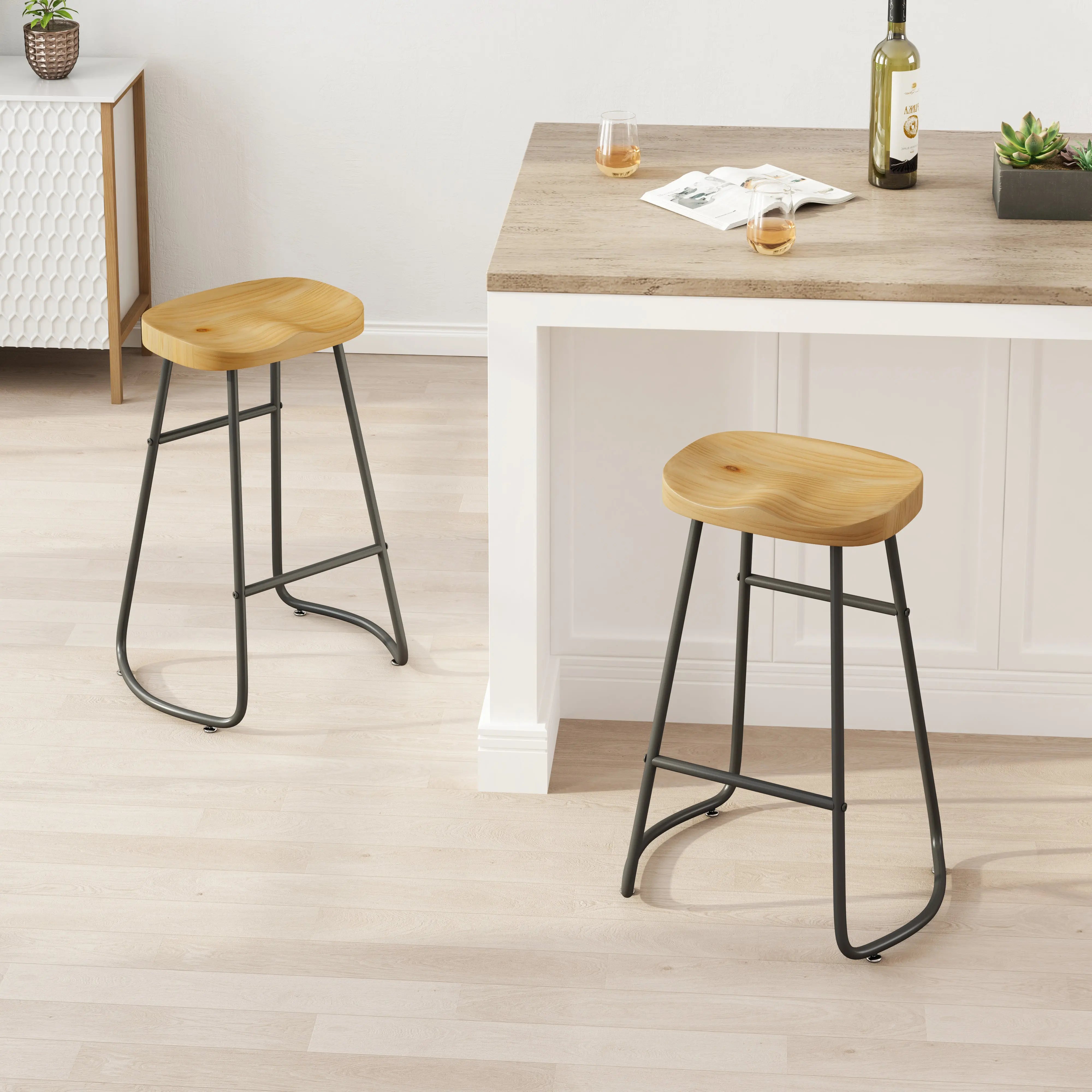 Bellemave® Stylish and Minimalist Bar Stools Set of 2, Counter Height Bar Stools Bellemave®