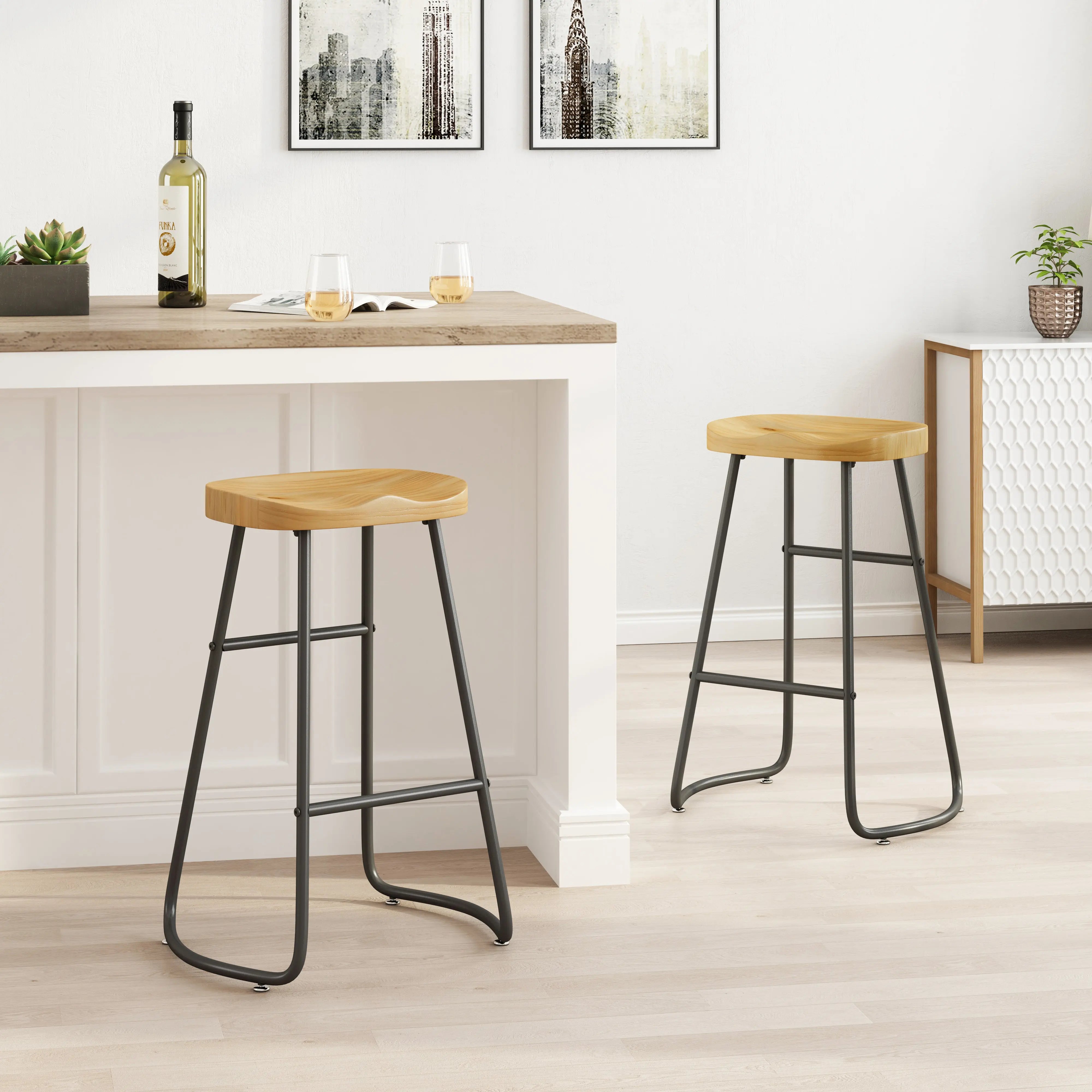 Bellemave® Stylish and Minimalist Bar Stools Set of 2, Counter Height Bar Stools Bellemave®