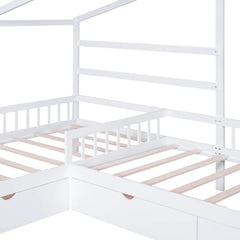 Bellemave Twin Size House Platform Bed with Three Storage Drawers Bellemave