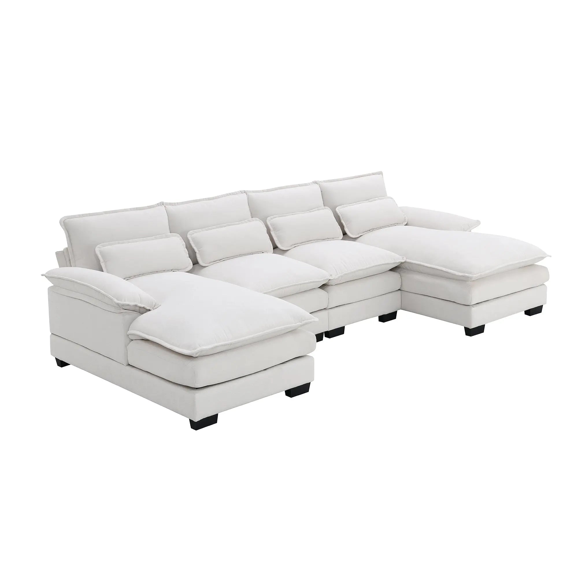 Bellemave 109.8" Modern U-shaped Sectional Sofa with Waist Pillows Bellemave