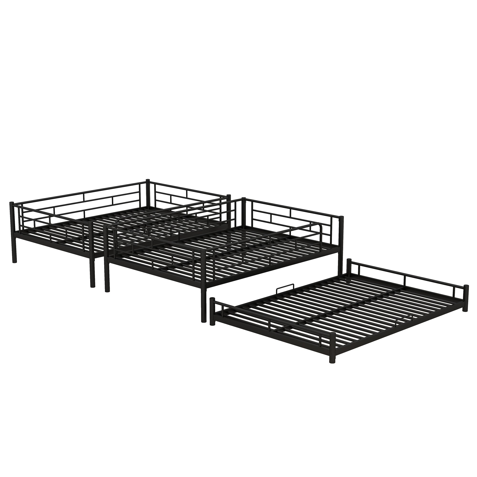 Bellemave Full Size Metal Triple Bunk Bed