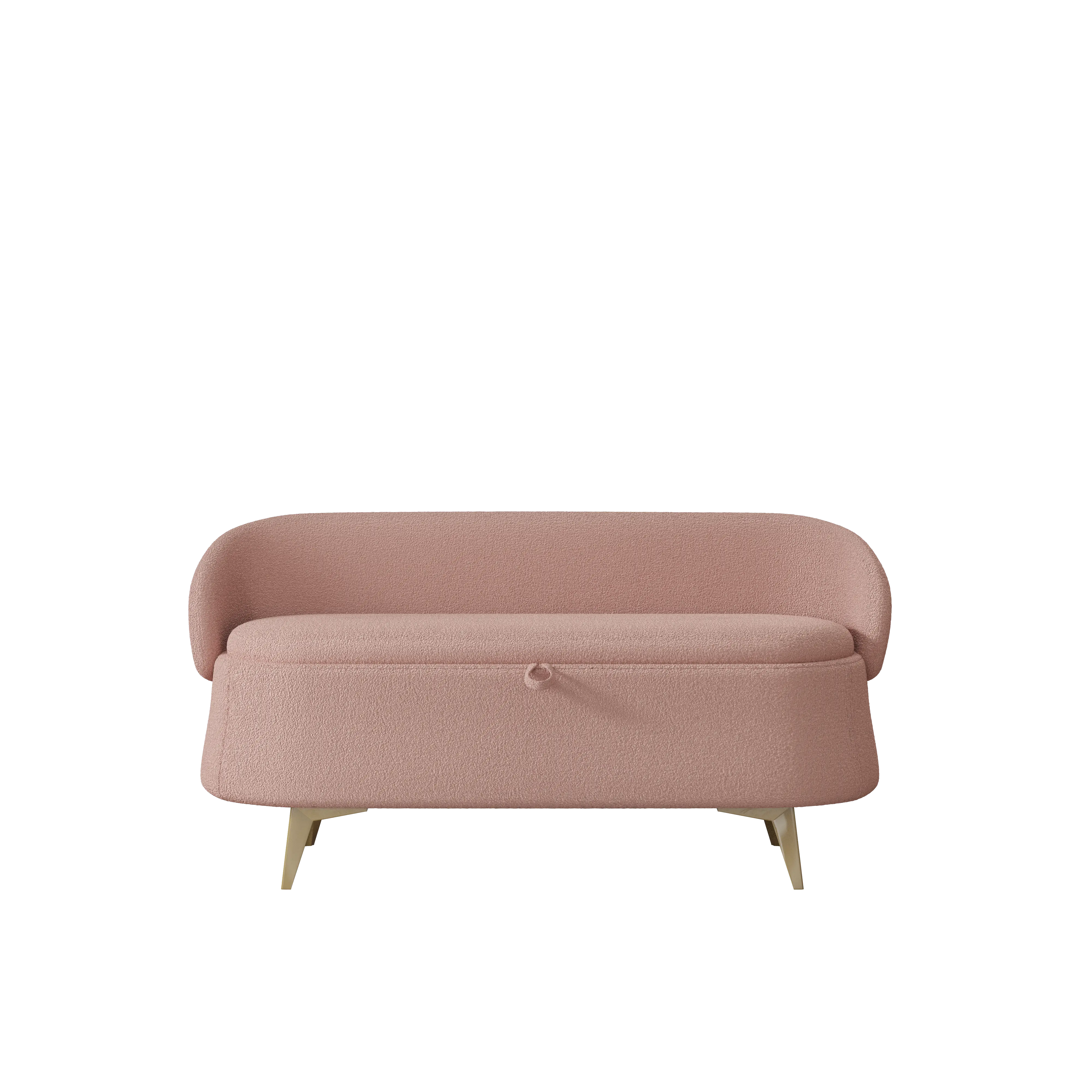 Bellemave® 50" Teddy Fleece Multi-Functional Long Rectangular Bed End Storage Sofa Stool Bellemave®