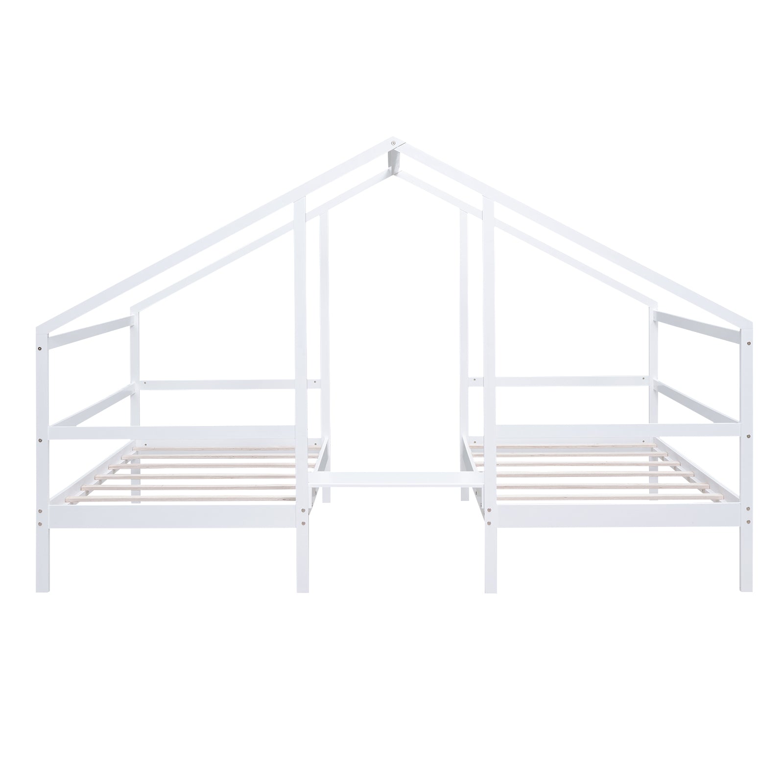 Bellemave Twin Size Double Triangular House Beds with Built-in Table Bellemave