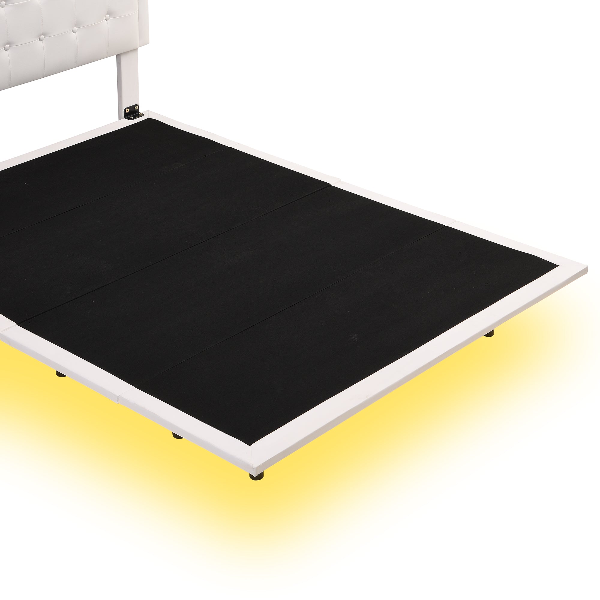 Bellemave® Queen Size Upholstered Button Tufted Platform Bed with Motion Activated Night Lights Bellemave®