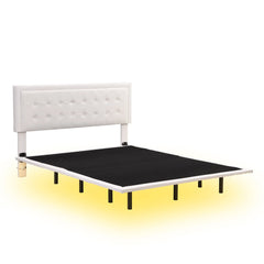 Bellemave® Queen Size Upholstered Button Tufted Platform Bed with Motion Activated Night Lights Bellemave®