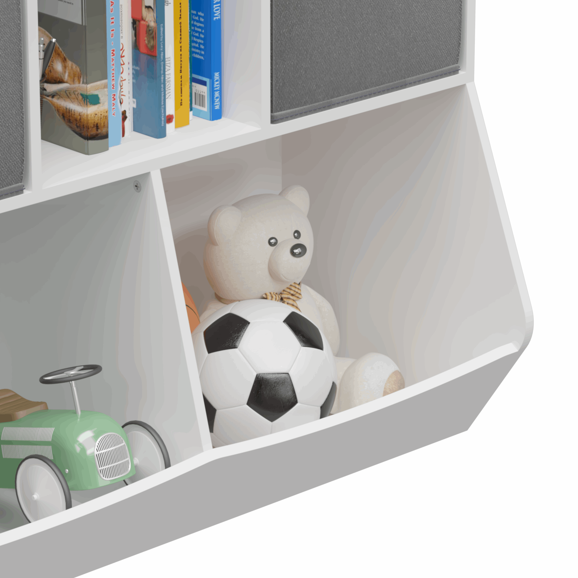 Bellemave Kids Bookcase with Collapsible Fabric Drawers