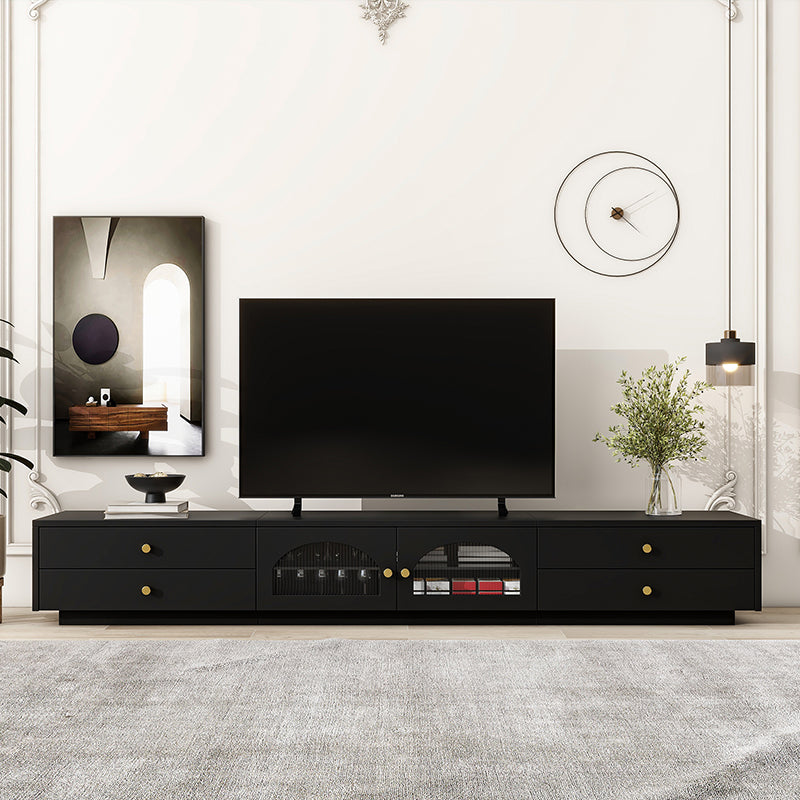 Bellemave® 86.6" Luxurious TV Stand with Fluted Glass Doors and Multiple Storage