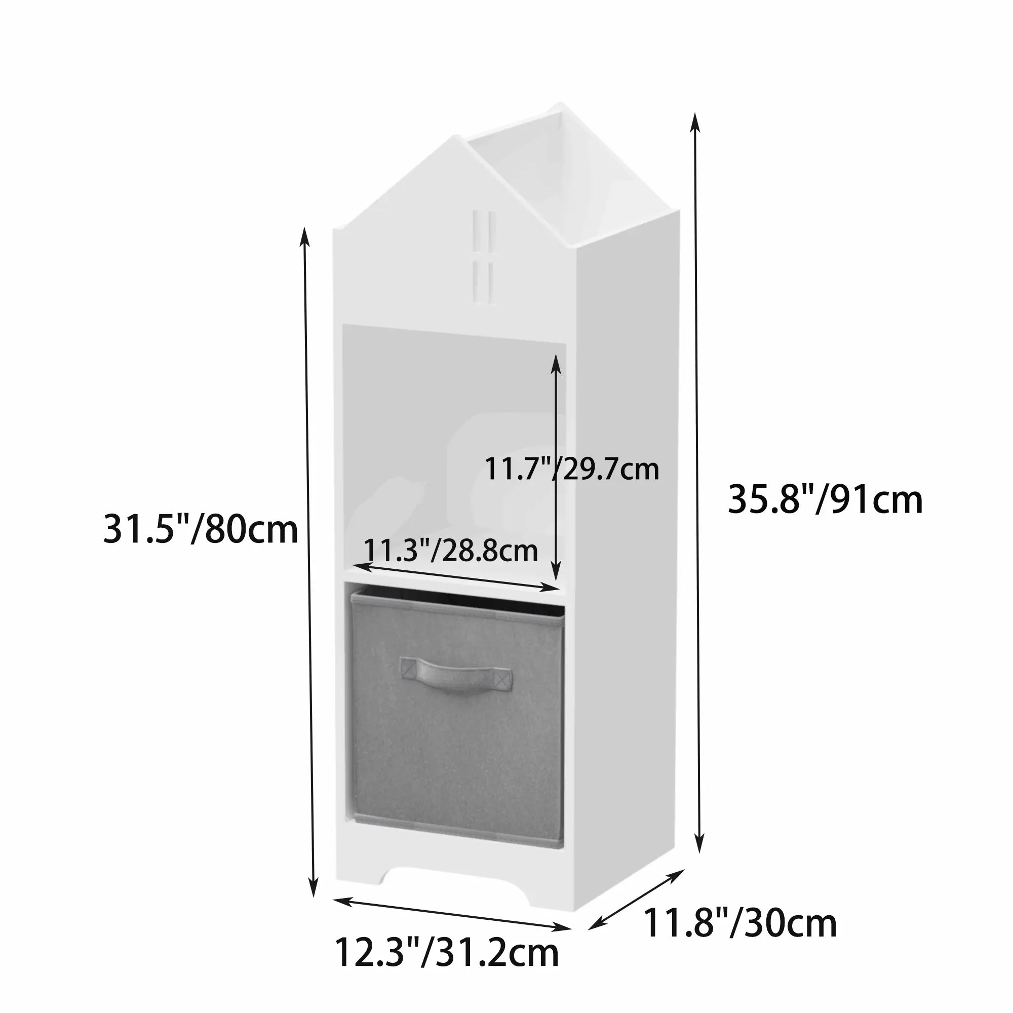 Bellemave Kids Dollhouse Bookcase with Storage