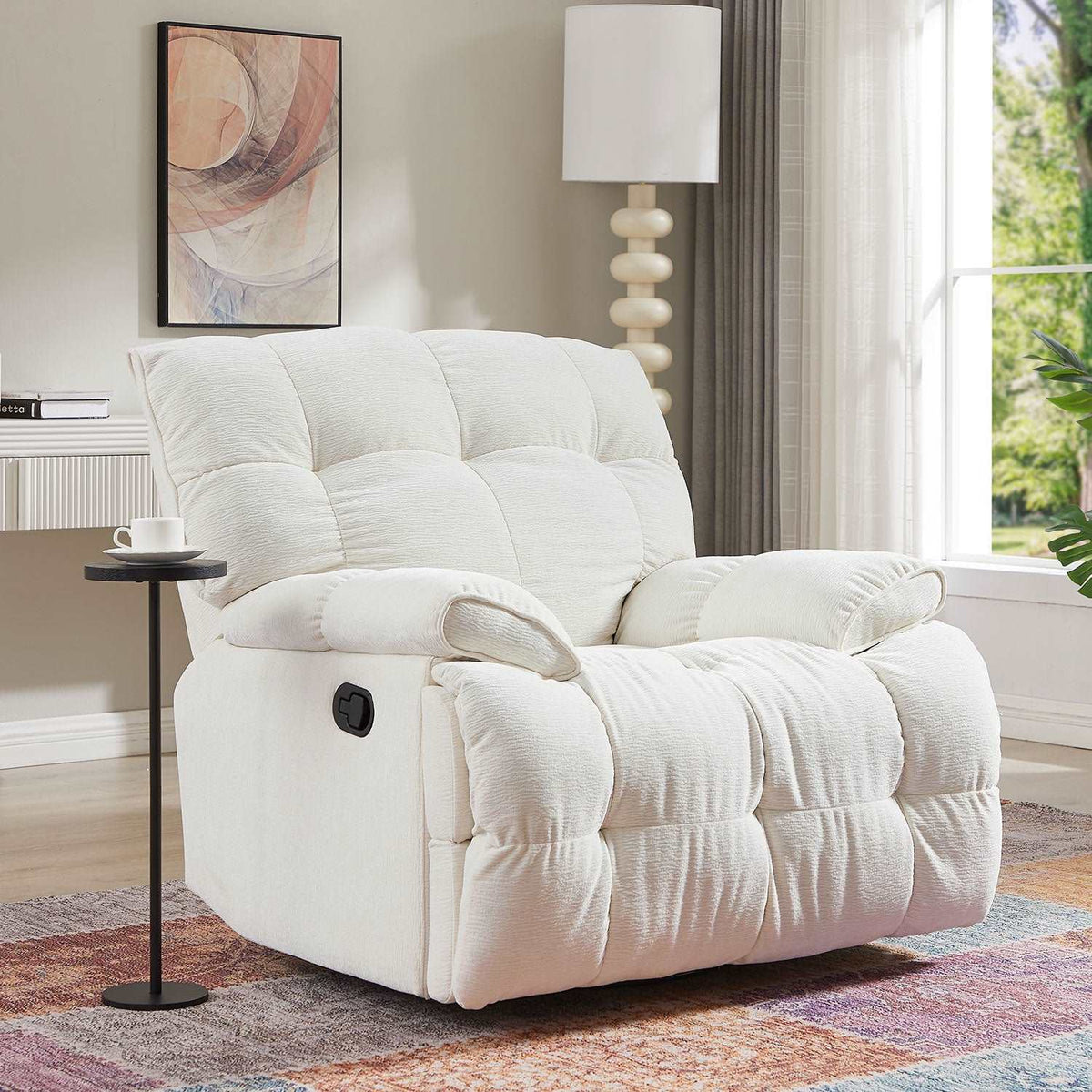 Bellemave 360 Degree Swivel Fabric Single Sofa Heavy Duty Reclining Chair