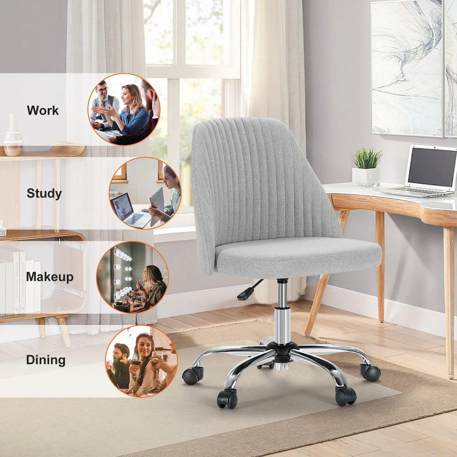 Bellemave® Armless Home Office Desk Chair with Wheels Bellemave®