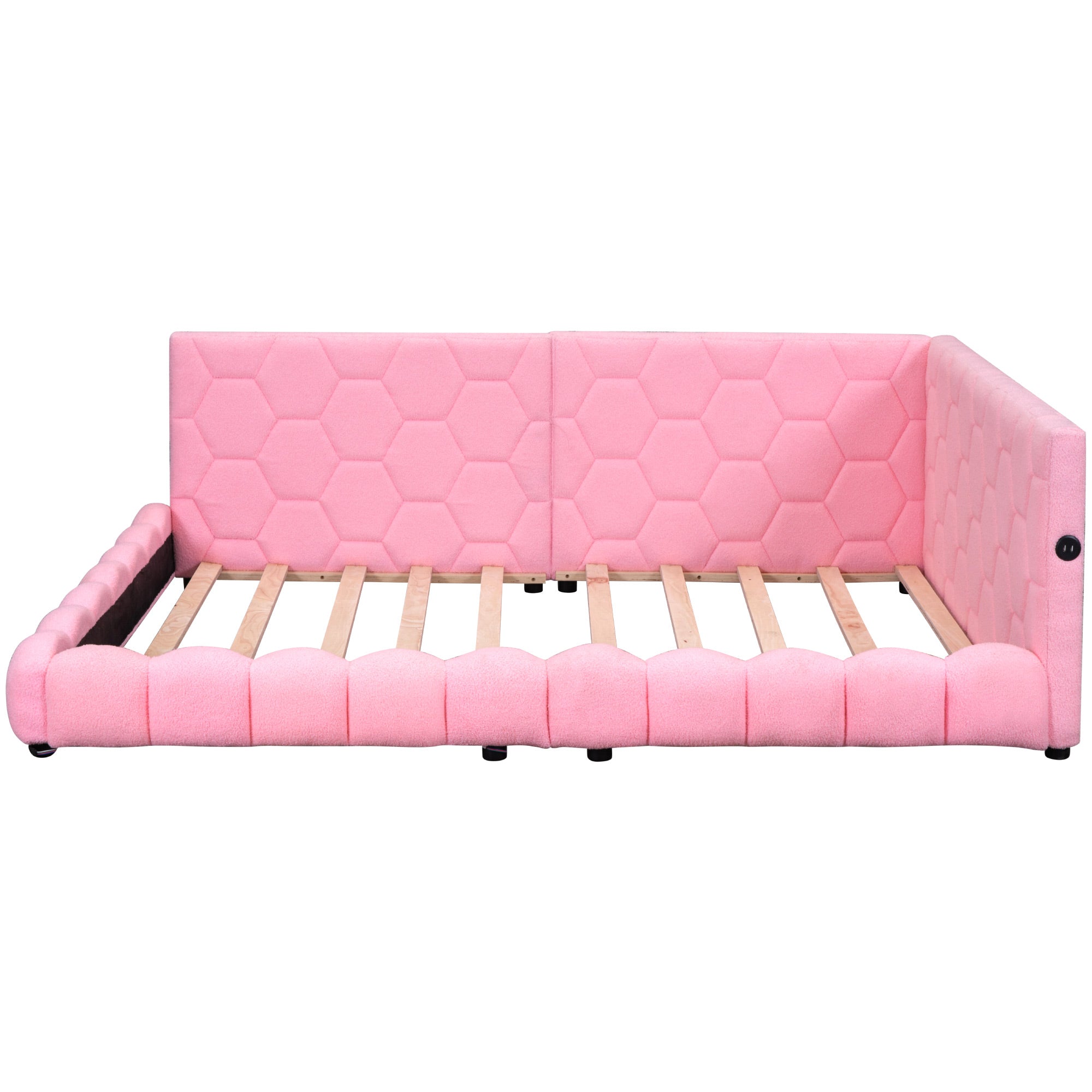Bellemave Full Size Upholstered Platform Bed with USB Ports and LED Belt