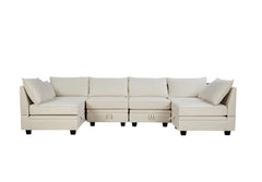 Bellemave 115.1" Modern Large U-Shape Modular Sectional Sofa, Convertible Sofa Bed with Reversible Chaise Bellemave