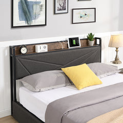 Bellemave® Platform Bed with Storage Headboard,Charging Station and 4 Storage Drawers Bellemave®