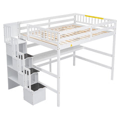 Bellemave® Full Size Loft Bed with Built-in Desk