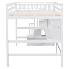 Bellemave® Full Size Loft Bed with Built-in Desk