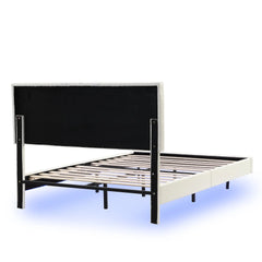 Bellemave® Queen Size Floating Upholstered Platform Bed with LED Lights and USB Charging Bellemave®