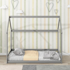 Bellemave Twin Size House-Shaped Floor Bed with 2 Detachable Stands Bellemave