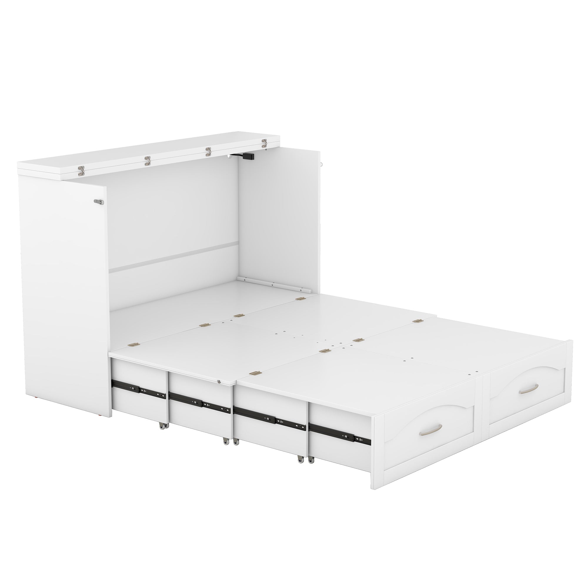 Bellemave® Murphy Bed Wall Bed with drawer and a set of Sockets & USB Ports, Pulley Structure Design Bellemave®