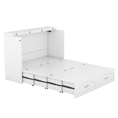 Bellemave® Murphy Bed Wall Bed with drawer and a set of Sockets & USB Ports, Pulley Structure Design Bellemave®