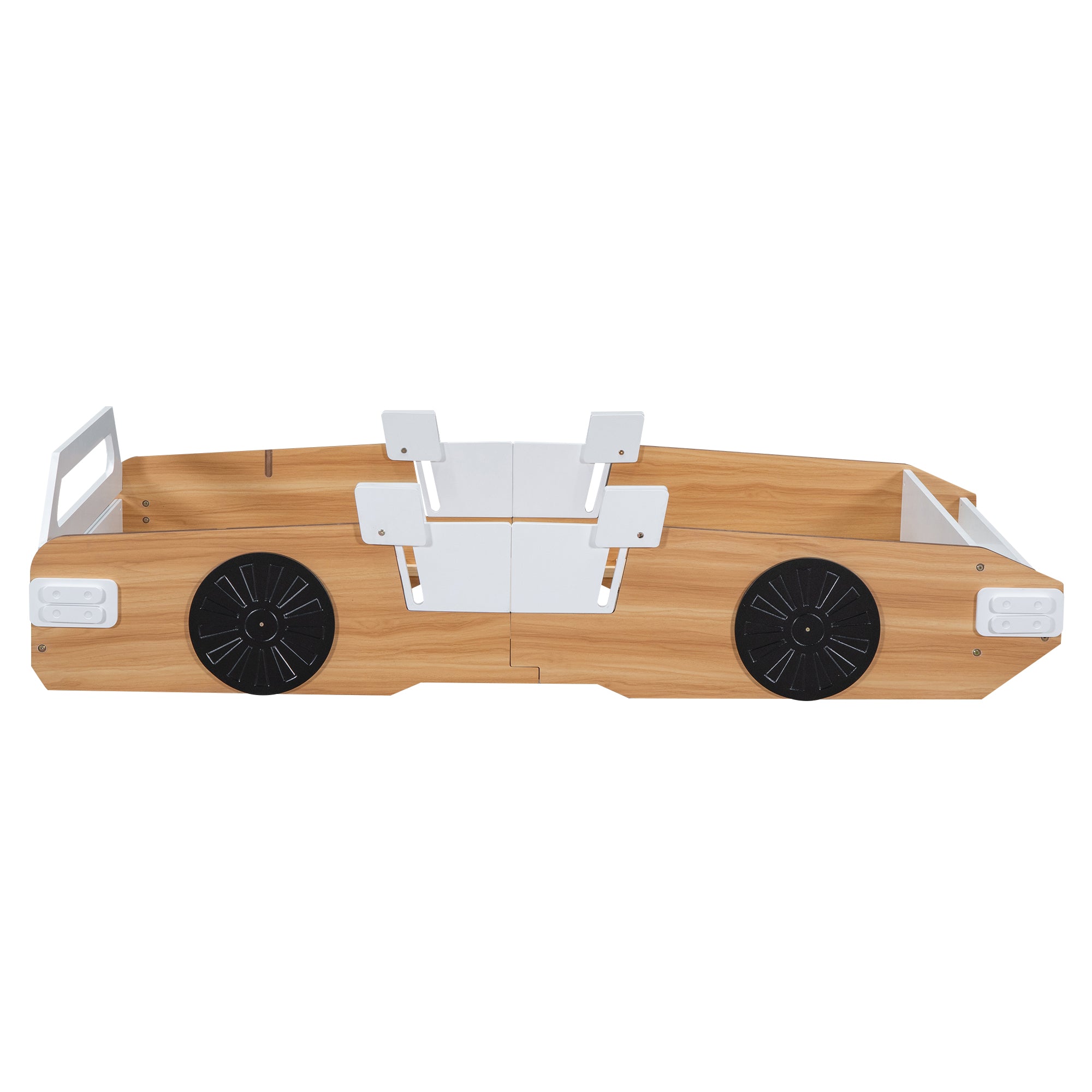 Bellemave Wood Twin Size Racing Car Bed with Door Design and Storage