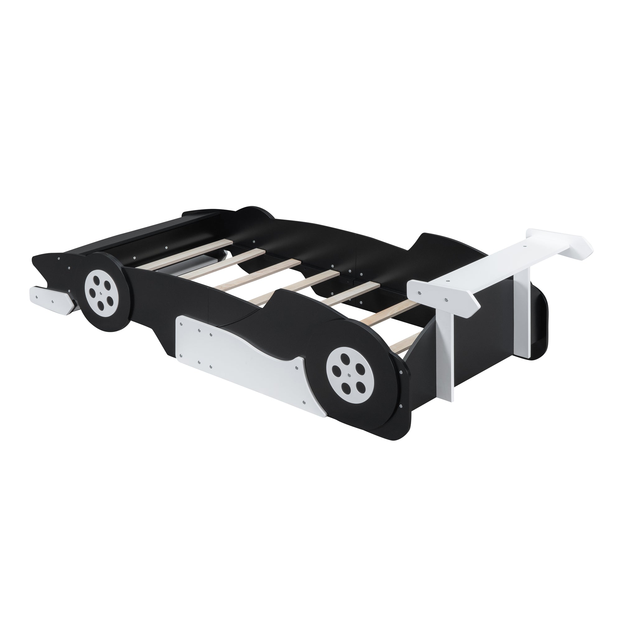 Bellemave Race Car-Shaped Platform Bed with Wheels