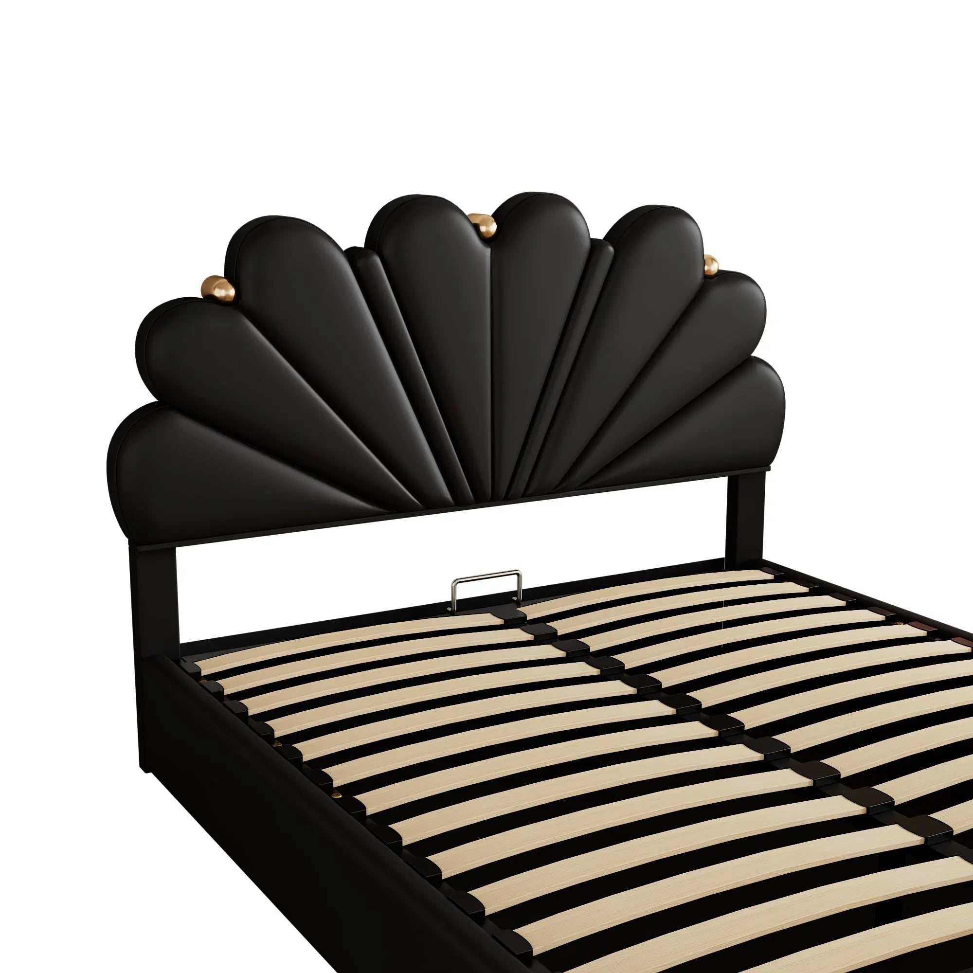 Bellemave® Queen Size Upholstered Petal Shaped Platform Bed with Hydraulic Storage System Bellemave®