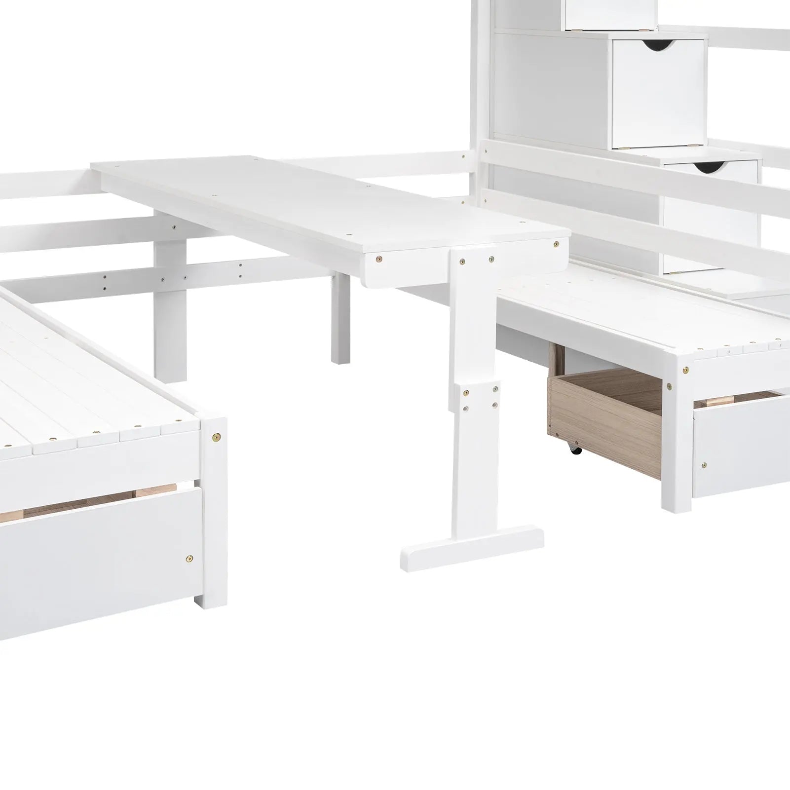Bellemave® Full Size Bunk Bed with Staircase,The Down Bed Can be Convertible to Seats and Table Set Bellemave®