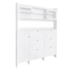 Bellemave® Multifunctional Shoe Cabinet with Storage Shelf & 6 Flip Drawers,Tempered Glass Doors and 4 Hooks Bellemave®