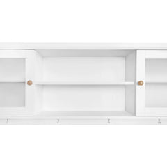 Bellemave® Multifunctional Shoe Cabinet with Storage Shelf & 6 Flip Drawers,Tempered Glass Doors and 4 Hooks Bellemave®