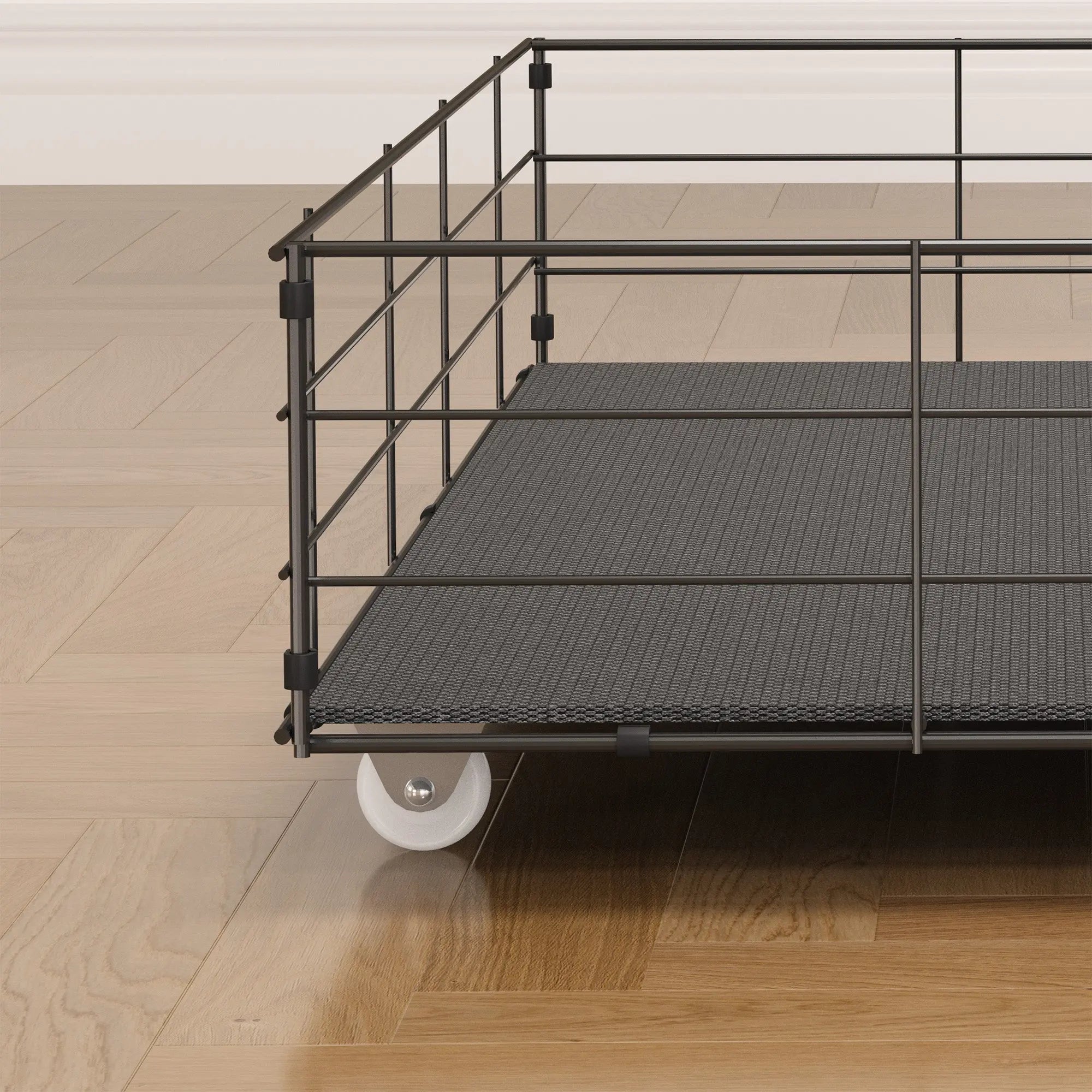 Bellemave® Platform Bed with LED,4 Under-bed Portable Storage Drawers and Wings Headboard Design Bellemave®