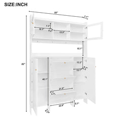 Bellemave® Tempered Glass Hall Tree with 3 Flip Drawers and 4 Hanging Hooks Bellemave®