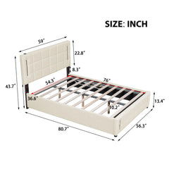 Bellemave® Upholstered Bed with Hydraulic Storage System and LED Light Bellemave®