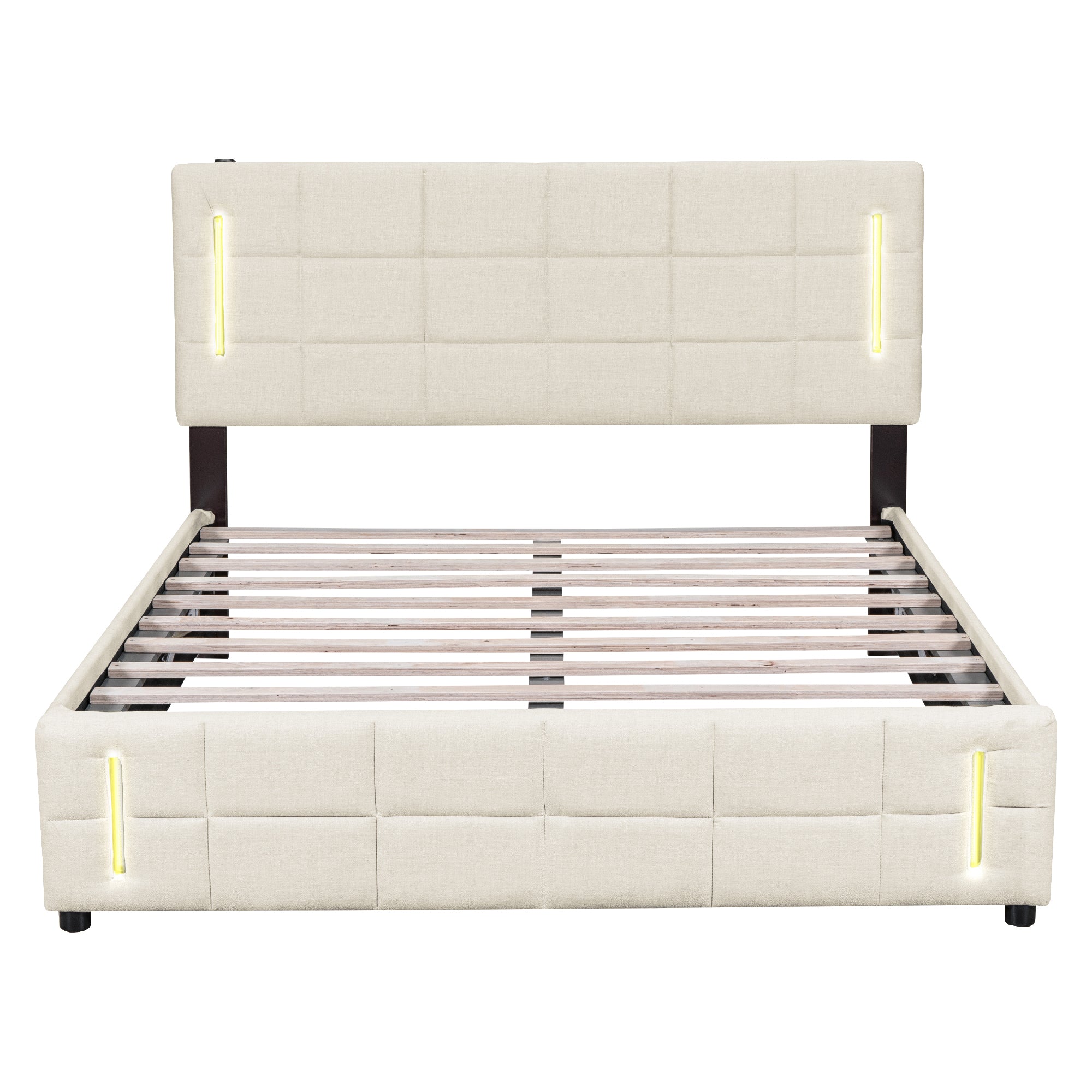 Bellemave® Upholstered Bed with Hydraulic Storage System and LED Light Bellemave®