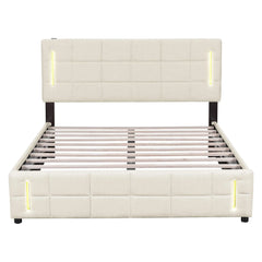 Bellemave® Upholstered Bed with Hydraulic Storage System and LED Light Bellemave®