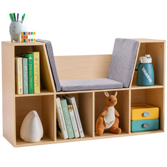 Bellemave® 6-Cubby Multi-Purpose Storage Organizer with Reading Nook and Cushion