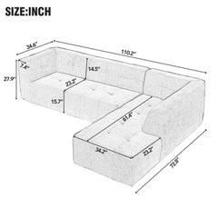 Bellemave® 110.2*72.8" Modular Modular Combination Living Room Sofa Set Bellemave®