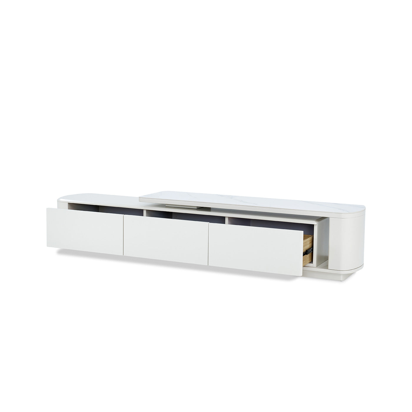 Bellemave 78.7" White Color Modern Sintered Stone And Wooden TV Stand