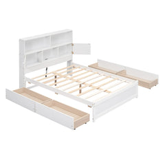 Bellemave Full Size Platform Bed with Storage Headboard, Charging Station and 4 Drawers Bellemave