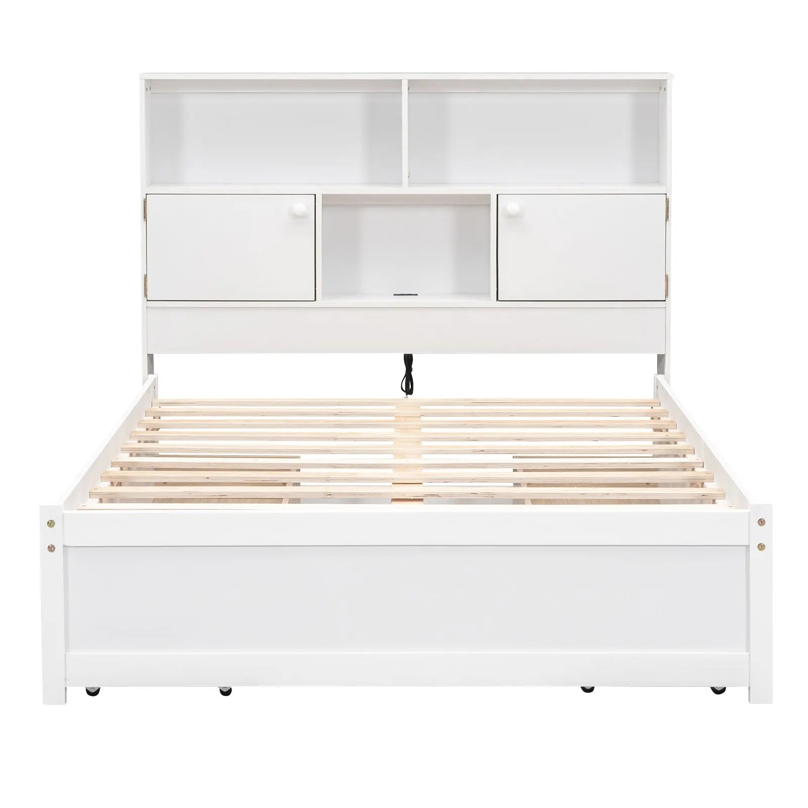 Bellemave Full Size Platform Bed with Storage Headboard, Charging Station and 4 Drawers Bellemave